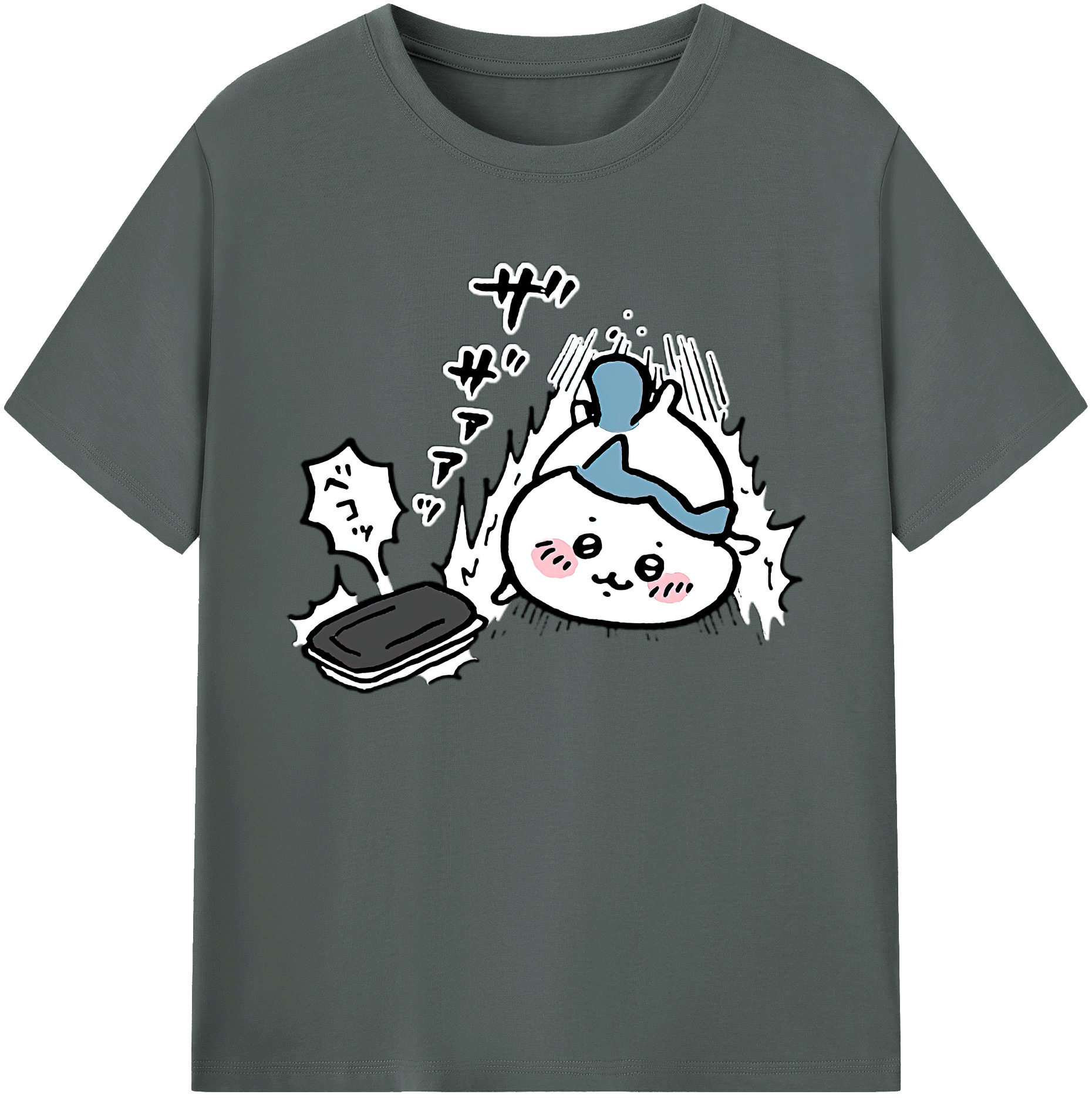 （画像用） ちいかわ ハチワレ Chii-kawa hachiware 綿100％ メンズ半袖Tシャツ｜肌触りやわらか＆通気性